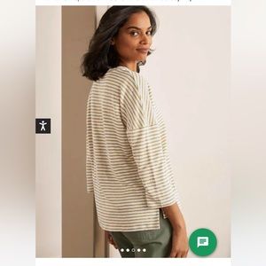 New Boden Ottilie Linen Jersey Top Sz 2